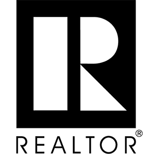A black and white logo for realtor. Com