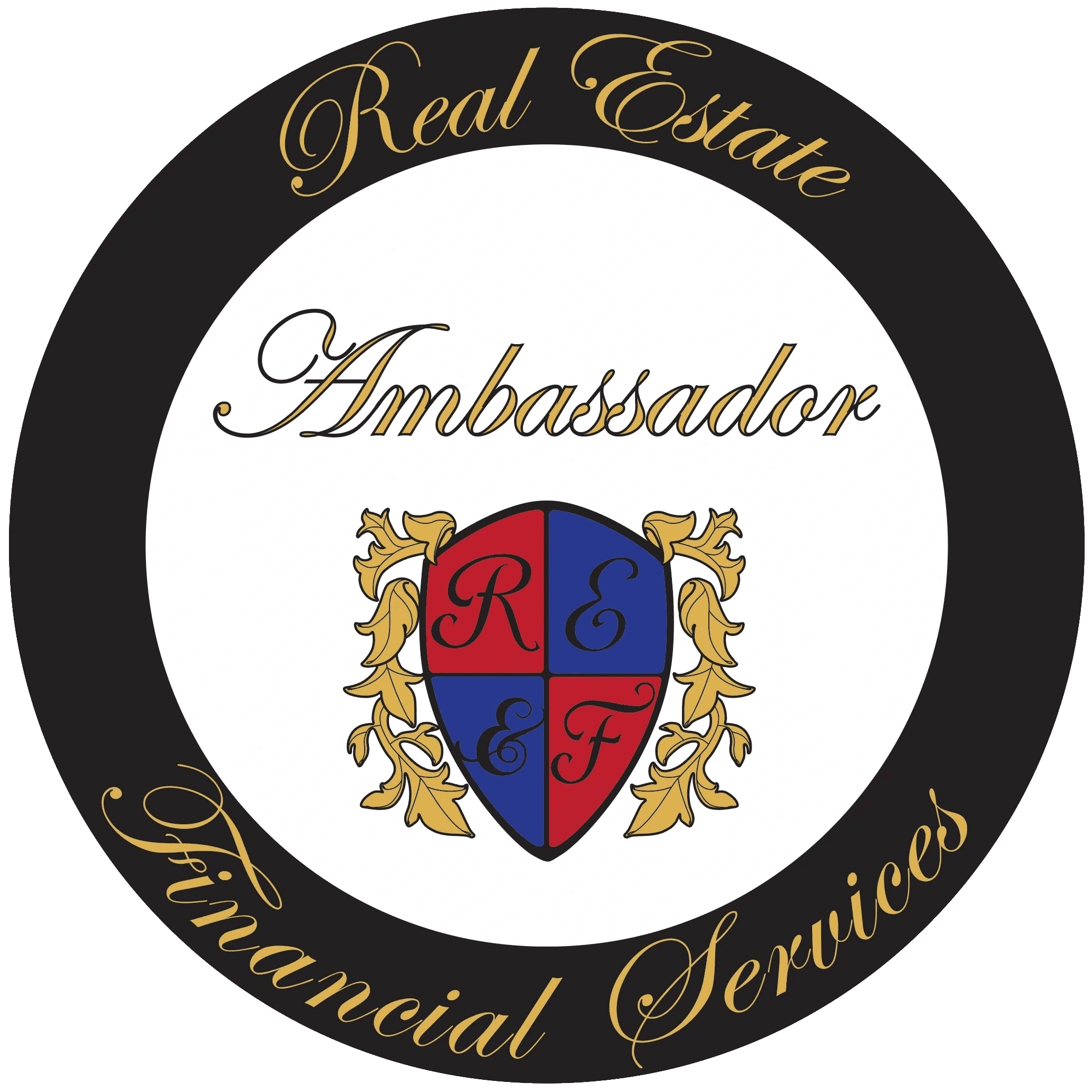A logo of the ambassador real estate financial services.